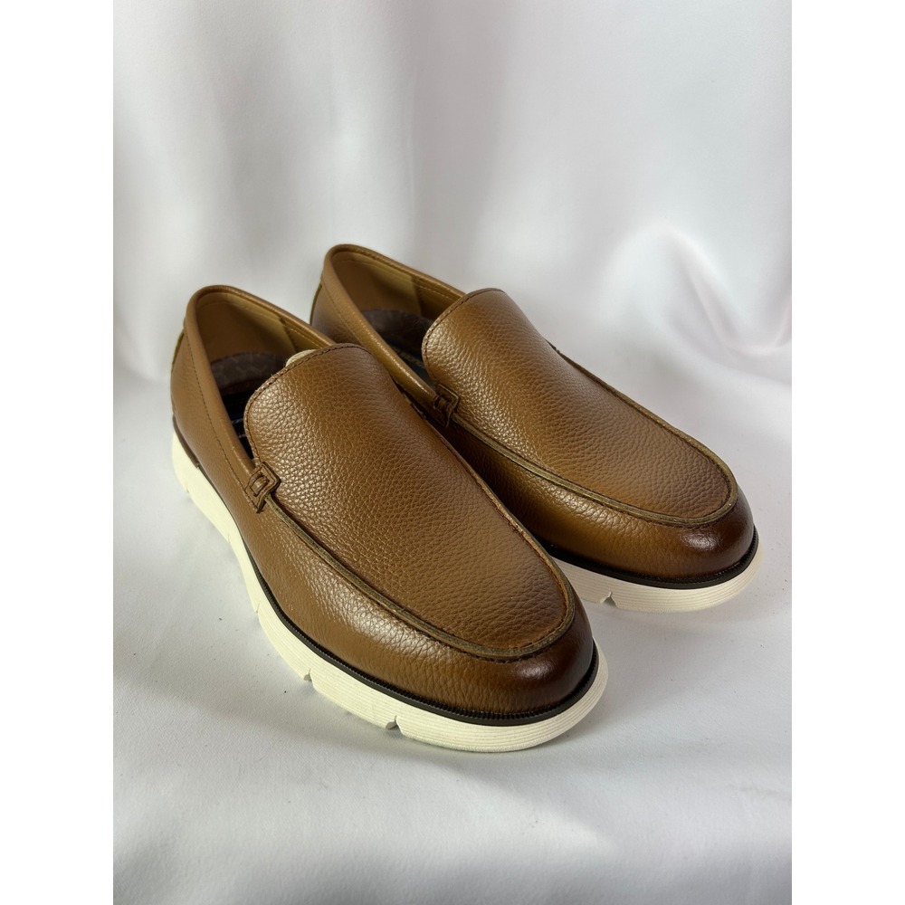 Skechers Augustino-Ossie Cognac Pebble Leather Slip On Loafers Comfort Shoe
